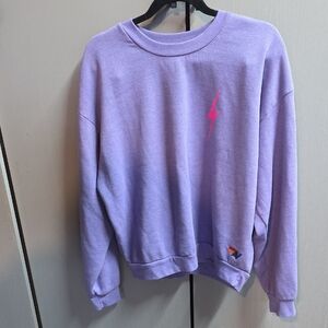 BOLT 2 RELAXED CREW SWEATSHIRT - LAVENDER // NEON PINK